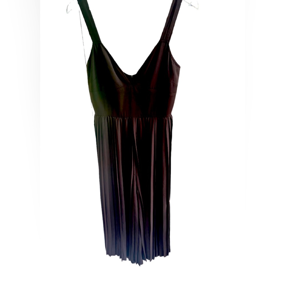 Vince brown pleated cropped jumpsuit